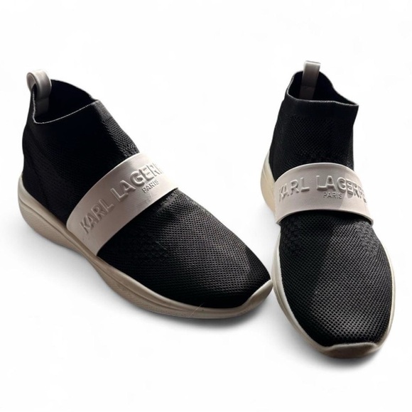 Karl Lagerfeld Shoes - Karl Lagerfeld Paris Phoenix Slip On Knit Sneakers Size 10 Black White Womens